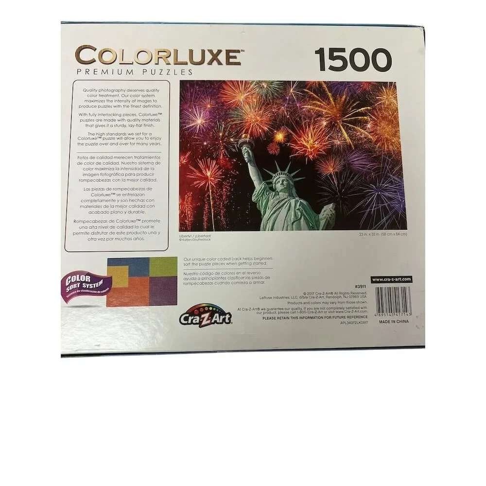 Colorluxe 1500 Piece Jigsaw Puzzle Statue of Liberty